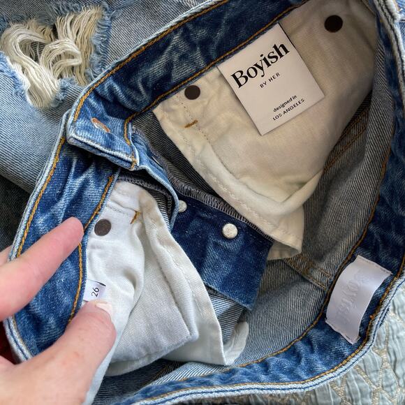 NWT‎ Boyish The Corey High Rise Rigid Denim Skirt in Dr. Strangelove Sz 26 Blue - Picture 16 of 16